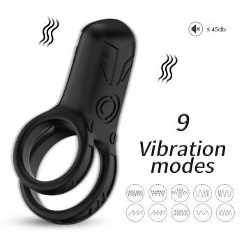 Pierścień wibrujący Mechao Black 9 funkcji USB