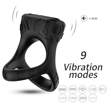 Pierścień wibrujący Mechay Black B Series Joy silikonowy USB 9 funkcji