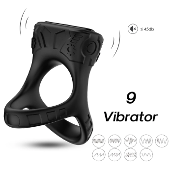 Pierścień wibrujący Mechay Black B Series Joy silikonowy USB 9 funkcji