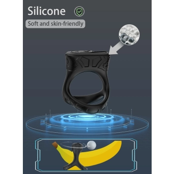 Pierścień wibrujący Mechay Black B Series Joy silikonowy USB 9 funkcji