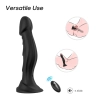 Dildo realistyczne Optimus Black silikonowe z pilotem 18 5 cm