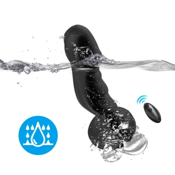 Dildo realistyczne Optimus Black silikonowe z pilotem 18 5 cm