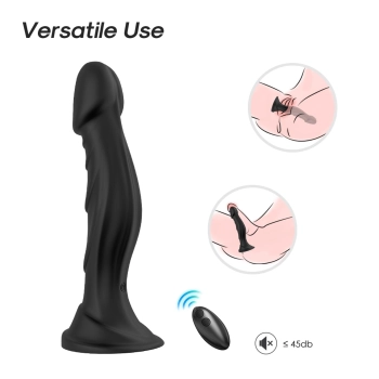 Dildo realistyczne Optimus Black silikonowe z pilotem 18 5 cm