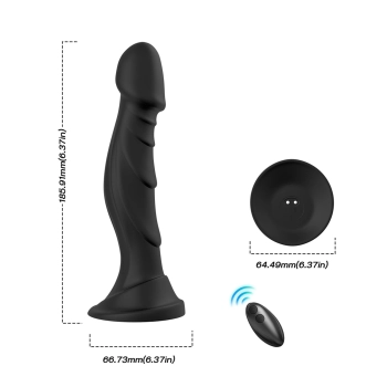 Dildo realistyczne Optimus Black silikonowe z pilotem 18 5 cm