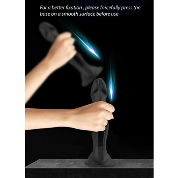 Dildo realistyczne Optimus Black silikonowe z pilotem 18 5 cm