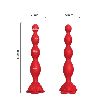 Wibrujący korek analny Rosestick czerwony USB 9 funkcji 10 cm