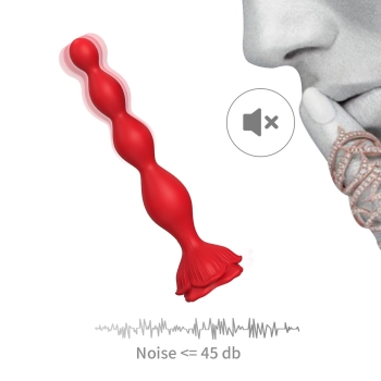 Wibrujący korek analny Rosestick czerwony USB 9 funkcji 10 cm