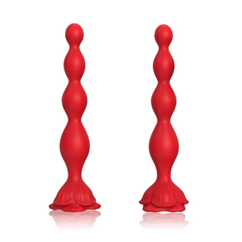 Wibrujący korek analny Rosestick czerwony USB 9 funkcji 10 cm