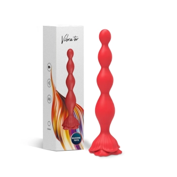 Wibrujący korek analny Rosestick czerwony USB 9 funkcji 10 cm