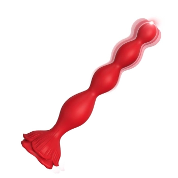 Wibrujący korek analny Rosestick czerwony USB 9 funkcji 10 cm