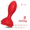Plug analny wibrujący Rosenberg czerwony 9 funkcji USB 10 cm