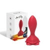 Plug analny wibrujący Rosenberg czerwony 9 funkcji USB 10 cm