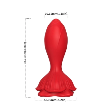 Plug analny wibrujący Rosenberg czerwony 9 funkcji USB 10 cm