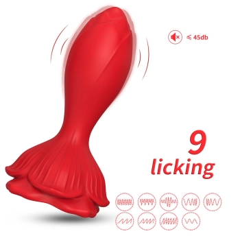 Plug analny wibrujący Rosenberg czerwony 9 funkcji USB 10 cm
