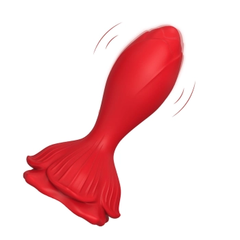 Plug analny wibrujący Rosenberg czerwony 9 funkcji USB 10 cm