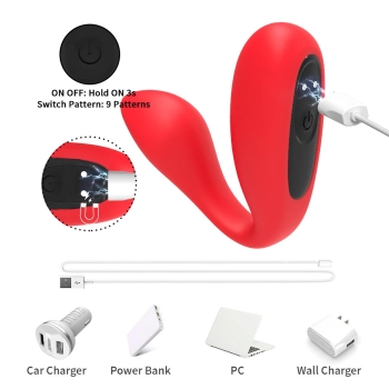 Wibrator Ultrasonic Wave silikonowy czerwony USB