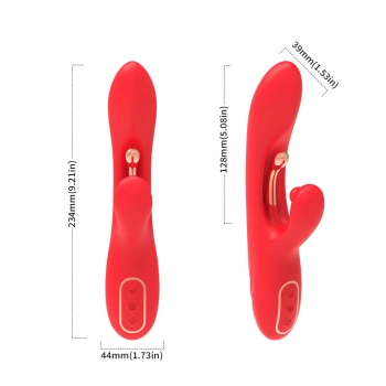 Wibrator króliczek Nirvana czerwony trójpunktowy silikonowy USB 22 cm