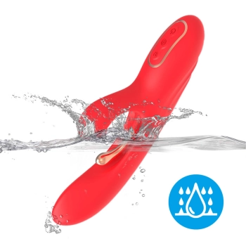 Wibrator króliczek Nirvana czerwony trójpunktowy silikonowy USB 22 cm