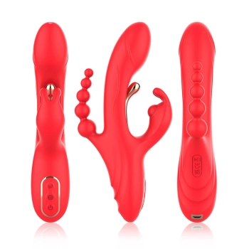 Wibrator króliczek Trident czerwony USB 22 cm