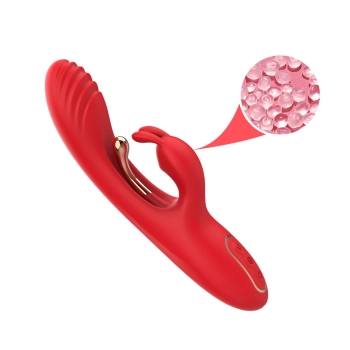 Wibrator króliczek czerwony trójpunktowy Crazy Horse USB 22 cm