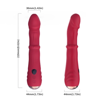 Wibrator punktu G Jackal czerwony z ruchami posuwistymi USB 22 cm