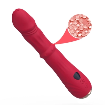 Wibrator punktu G Jackal czerwony z ruchami posuwistymi USB 22 cm