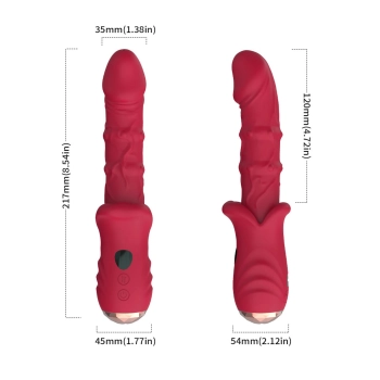Wibrator punktu G czerwony realistyczny 9 wibracji B Series Joy USB 22 cm