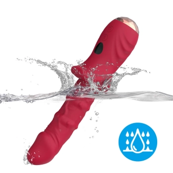 Wibrator punktu G czerwony realistyczny 9 wibracji B Series Joy USB 22 cm