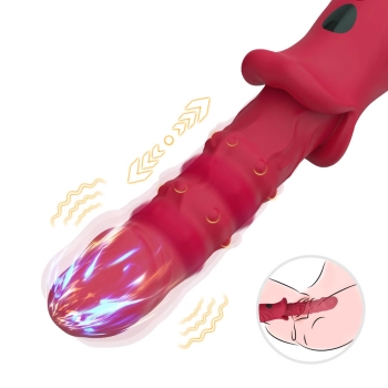 Wibrator punktu G czerwony realistyczny 9 wibracji B Series Joy USB 22 cm