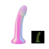 Dildo silikonowe EasyToys Candy Swirl świecące w ciemności różowe 19 cm
