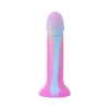 Dildo silikonowe EasyToys Candy Swirl świecące w ciemności różowe 19 cm