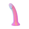 Dildo silikonowe EasyToys Candy Swirl świecące w ciemności różowe 19 cm