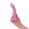 Dildo silikonowe EasyToys Candy Swirl świecące w ciemności różowe 19 cm