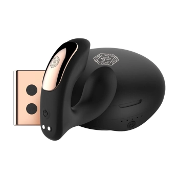 Wibrator do noszenia z etui ładującym Rosy Gold czarny