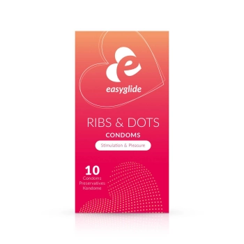 Prezerwatywy EasyGlide z prążkami i wypustkami 10 szt.
