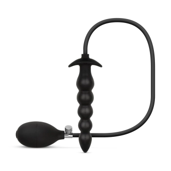 Pompowany korek analny EasyToys 20 cm czarny