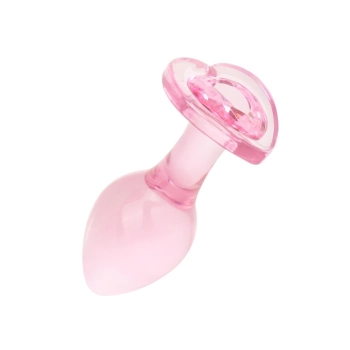 Korek analny szklany EasyToys różowy 7 cm