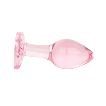 Korek analny szklany EasyToys różowy 7 cm