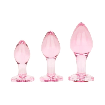 Korek analny szklany EasyToys różowy 7 cm