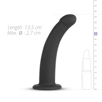 Strap on silikonowy EasyToys zakrzywiony czarny 13 cm