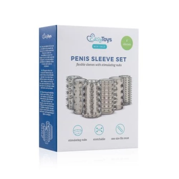 Zestaw 6 nakładek na penisa EasyToys TPE przezroczysty