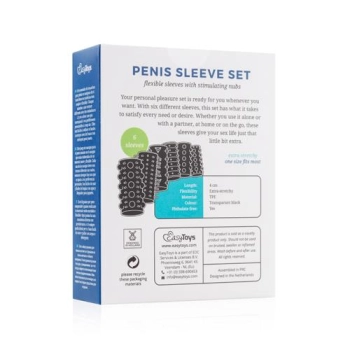 Zestaw 6 nakładek na penisa EasyToys TPE przezroczysty