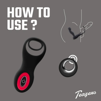 Masażer prostaty z pierścieniem Teazers pilot USB