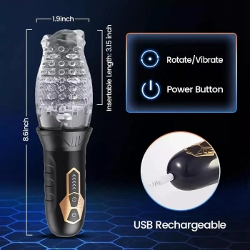 Rotating and vibrating masturbator