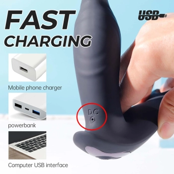 Masażer prostaty falujący z pilotem B-Series Cute silikonowy USB 15 cm