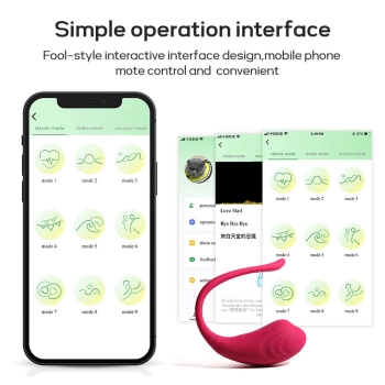 Jajeczko wibrujące App Love z aplikacją czerwone silikonowe 9,6 cm