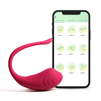 Jajeczko wibrujące App Love z aplikacją czerwone silikonowe 9,6 cm