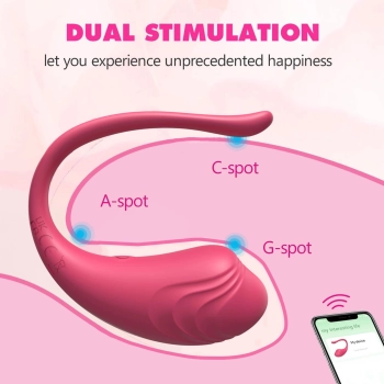 Jajeczko silikonowe wibrujące z aplikacją App Love Egg fioletowe 9,6 cm