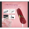 Wibrator szminkowy silikonowy czerwony B Series Cute USB 10 cm