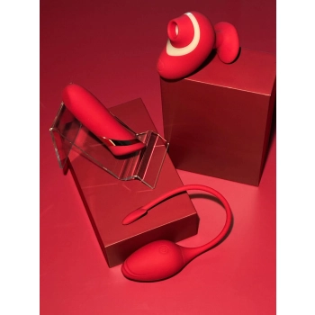 Wibrator szminkowy silikonowy czerwony B Series Cute USB 10 cm